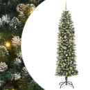 Kunstigt slankt juletræ Grøn og Hvid 240 cm