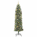 Kunstigt slankt juletræ Grøn og Hvid 240 cm