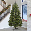 Kunstigt juletræ 300 cm 300 LED'er Varm hvid PVC og Stål Grøn