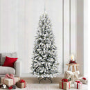 Kunstigt juletræ med julekugle 210 cm 300 LED'er Varm hvid