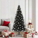 Juletræ med LED-lys Sort 180 cm PVC og Stål