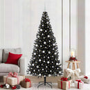 Juletræ med LED-lys Sort 210 cm PVC og Stål