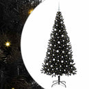 Juletræ med LED-lys Sort 210 cm PVC og Stål