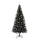 Juletræ med LED-lys Sort 210 cm PVC og Stål