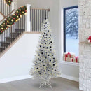 Juletræ med LED-lys Sølv 240 cm PET og stål