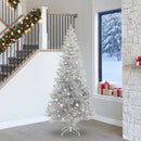 Juletræ med LED-lys Sølv 240 cm PET og stål