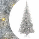 Juletræ med LED-lys Sølv 240 cm PET og stål