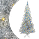 Juletræ med LED-lys Sølv 240 cm PET og stål