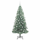 Kunstigt Juletræ Snebelagt med LED Lys Grøn og Hvid 180 cm