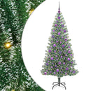 Kunstigt Juletræ Snebelagt med LED Lys Grøn og Hvid 180 cm
