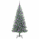 Kunstigt Juletræ Snebelagt med LED Lys Grøn og Hvid 180 cm