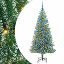 Kunstigt Juletræ Snebelagt med LED Lys Grøn og Hvid 180 cm