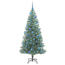 Kunstigt Juletræ Snebelagt med LED Lys Grøn og Hvid 180 cm