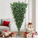 Omvendt kunstigt forbelyst juletræ Grøn 180 cm PVC