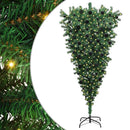 Omvendt Kunstig Forbelyst Juletræ med Kuglesæt Grøn 180 cm PVC