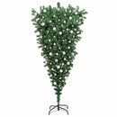 Omvendt kunstig forbelyst juletræ med kuglesæt Grøn 180 cm PVC