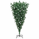 Omvendt kunstig forbelyst juletræ med kuglesæt Grøn 180 cm PVC