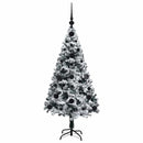 Kunstigt juletræ med stativ Hvid 120 cm PVC og Stål og Plastik