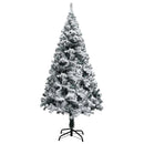 Kunstigt juletræ med stativ Hvid 120 cm PVC og Stål og Plastik
