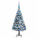 Kunstigt juletræ med stativ Hvid 120 cm PVC og Stål og Plastik