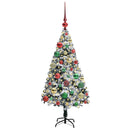Kunstigt juletræ med stativ Hvid 120 cm PVC og Stål og Plastik
