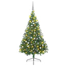 Kunstig Forbelyst Juletræ med 300 LED'er Grøn 180 cm PVC