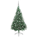 Kunstig Forbelyst Juletræ med 300 LED'er Grøn 180 cm PVC