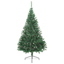 Kunstig Forbelyst Juletræ med 300 LED'er Grøn 180 cm PVC