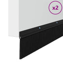 Skruemonterede dørbørste tætninger 2 pcs Sort 100 cm