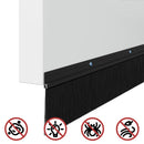 Skruemonterede dørbørste tætninger 6 pcs Sort 100 cm