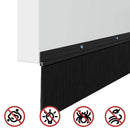 Skruemonterede dørbørste tætninger 12 pcs Sort 100 cm