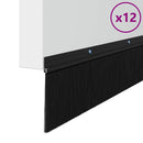 Skruemonterede dørbørste tætninger 12 pcs Sort 100 cm