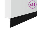 Skruemonterede dørbørste tætninger 12 pcs Sort 100 cm