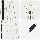 LED juletræ 250 cm 390 LED'er Varm hvid Stål Varm hvid