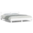 Sengestel med LED-lysstrimler Hvid 193 x 203 cm Konstrueret træ