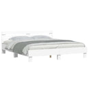 Sengestel med LED-lysstrimler Hvid 193 x 203 cm Konstrueret træ