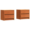 Sengeborde 2 pcs Voks brun 40 x 30.5 x 35.5 cm Fyrretræ