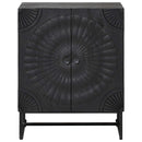 Sideboard Sort 55 x 30 x 70 cm Massivt Mango Træ og Ingeniørtræ