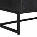 Highboard Sort 55 x 30 x 95 cm Massivt Mango Træ og Ingeniørtræ