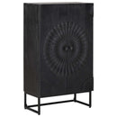 Highboard Sort 55 x 30 x 95 cm Massivt Mango Træ og Ingeniørtræ