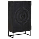 Highboard Sort 55 x 30 x 95 cm Massivt Mango Træ og Ingeniørtræ