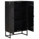 Highboard Sort 55 x 30 x 95 cm Massivt Mango Træ og Ingeniørtræ