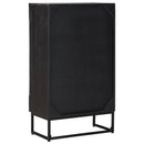 Highboard Sort 55 x 30 x 95 cm Massivt Mango Træ og Ingeniørtræ