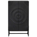 Highboard Sort 55 x 30 x 95 cm Massivt Mango Træ og Ingeniørtræ