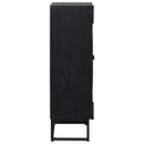 Highboard Sort 55 x 30 x 95 cm Massivt Mango Træ og Ingeniørtræ