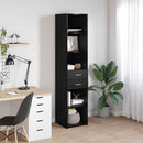 Highboard med skuffe Sort eg 40 x 42,5 x 185 cm Konstrueret træ