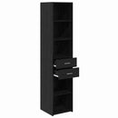Highboard med skuffe Sort eg 40 x 42,5 x 185 cm Konstrueret træ