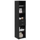 Highboard med skuffe Sort eg 40 x 42,5 x 185 cm Konstrueret træ