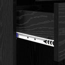 Highboard med skuffe Sort eg 45 x 42,5 x 185 cm Konstrueret træ
