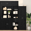 Highboard med skuffe Sort eg 45 x 42,5 x 185 cm Konstrueret træ